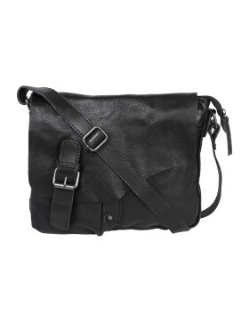 Bear Design UNISEX Messenger Tasche Umhängetasche Crossbody "Lauro" CP0771 strapazierfägiges Leder in Used Look Schwarz