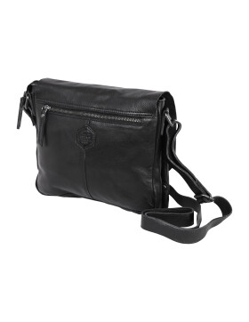 Bear Design UNISEX Messenger Tasche Umhängetasche Crossbody "Lauro" CP0771 strapazierfägiges Leder in Used Look Schwarz