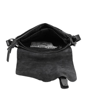 Bear Design UNISEX Messenger Tasche Umhängetasche Crossbody "Lauro" CP0771 strapazierfägiges Leder in Used Look Schwarz