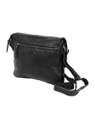 Bear Design UNISEX Messenger Tasche Umhängetasche Crossbody "Lauro" CP0771 strapazierfägiges Leder in Used Look Schwarz
