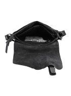 Bear Design UNISEX Messenger Tasche Umhängetasche Crossbody "Lauro" CP0771 strapazierfägiges Leder in Used Look Schwarz
