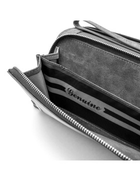 Damen Leder Geldb&ouml;rse, Portemonnaie, Brieftasche, Geldb&ouml;rse mit Gelenkschlaufe Grau