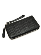 Damen Leder Geldb&ouml;rse, Portemonnaie, Brieftasche, Geldb&ouml;rse mit Gelenkschlaufe schwarz