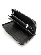 Damen Leder Geldb&ouml;rse, Portemonnaie, Brieftasche, Geldb&ouml;rse mit Gelenkschlaufe schwarz