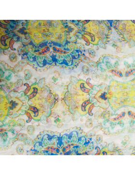 Damen Loop Schal, Schlauchschal d&uuml;nn, Halstuch, Rundschal T&uuml;cher Schal/Schlauchschal mit Ornament mehrfarbig, leicht &amp; seidig gr&uuml;n