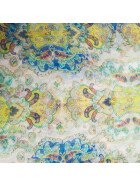 Damen Loop Schal, Schlauchschal d&uuml;nn, Halstuch, Rundschal T&uuml;cher Schal/Schlauchschal mit Ornament mehrfarbig, leicht &amp; seidig gr&uuml;n