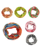 Damen Loop Schal, Schlauchschal d&uuml;nn bunt, Halstuch, Rundschal T&uuml;cher Farbverlauf abstract Regenbogen seidig