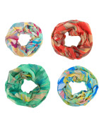 Damen Loop Schal, Schlauchschal d&uuml;nn bunt, Halstuch, Rundschal T&uuml;cher Farbverlauf abstract mehrfarbig