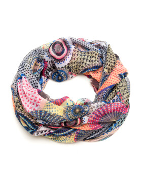 Loop Schal Schlauchschal mit Kreismuster mehrfarbig,...