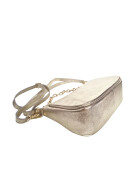 Damen Leder Tasche mit Kette, Schultertasche klein, Henkeltasche, Leder Clutch, Umh&auml;ngetasche mit Kette, Italy Gold