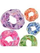 Loop Schal Schlauchschal mit Kreismuster mehrfarbig, bunt, Loop d&uuml;nn leicht