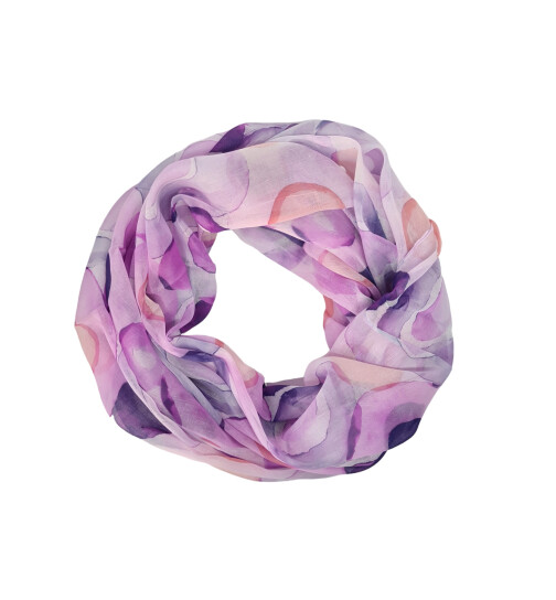 Loop Schal Schlauchschal mit Kreismuster mehrfarbig, bunt, Loop dünn leicht Lila/Violet