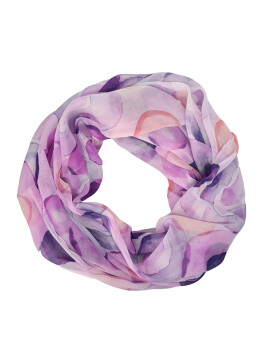 Loop Schal Schlauchschal mit Kreismuster mehrfarbig, bunt, Loop dünn leicht Lila/Violet