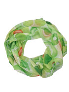 Loop Schal Schlauchschal mit Kreismuster mehrfarbig, bunt, Loop d&uuml;nn leicht gr&uuml;n