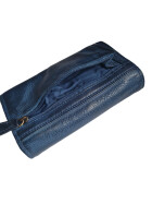 Old River Damen Leder Portemonnaie , Leder Geldbörse Mittelgroß, Damen Börse Vintage Leder Blau