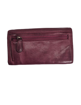 Damen Leder Portemonnaie , Leder Geldb&ouml;rse Mittelgro&szlig;, Damen B&ouml;rse gewaschenes Leder  von Old River Lila