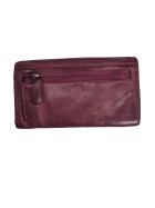 Old River Damen Leder Portemonnaie , Leder Geldbörse Mittelgroß, Damen Börse Vintage Leder Lila