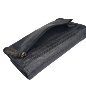 Old River Damen Leder Portemonnaie , Leder Geldbörse Mittelgroß, Damen Börse Vintage Leder Grau