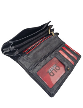 Old River Damen Leder Portemonnaie , Leder Geldbörse Mittelgroß, Damen Börse Vintage Leder Grau