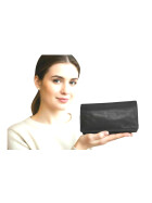 Damen Leder Portemonnaie , Leder Geldbörse Mittelgroß, Damen Börse gewaschenes Leder  von Old River Grau