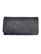 Old River Damen Leder Portemonnaie , Leder Geldbörse Mittelgroß, Damen Börse Vintage Leder Grau