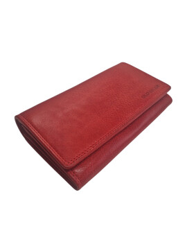 Old River Damen Leder Portemonnaie , Leder Geldbörse Mittelgroß, Damen Börse Vintage Leder Rot