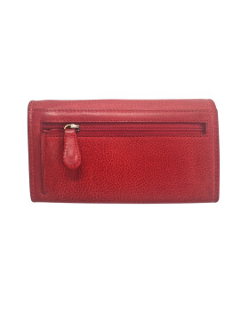 Old River Damen Leder Portemonnaie , Leder Geldbörse Mittelgroß, Damen Börse Vintage Leder Rot