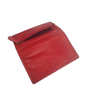 Old River Damen Leder Portemonnaie , Leder Geldbörse Mittelgroß, Damen Börse Vintage Leder Rot