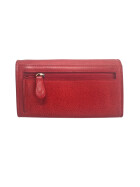 Old River Damen Leder Portemonnaie , Leder Geldbörse Mittelgroß, Damen Börse Vintage Leder Rot
