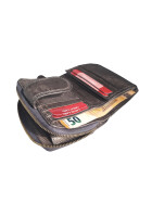 Old River Damen Leder Geldb&ouml;rse Klein, Damen Portemonnaie, Geldtasche mit Kartenf&auml;cher Z5025, gewaschenes echt Leder grau