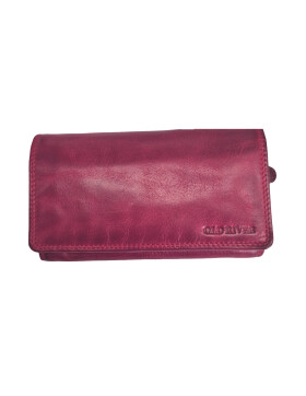 Old River Damen Leder Portemonnaie , Leder Geldbörse Mittelgroß, Damen Börse Vintage Leder Pink