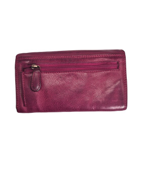 Old River Damen Leder Portemonnaie , Leder Geldbörse Mittelgroß, Damen Börse Vintage Leder Pink