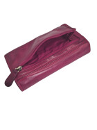 Old River Damen Leder Portemonnaie , Leder Geldbörse Mittelgroß, Damen Börse Vintage Leder Pink