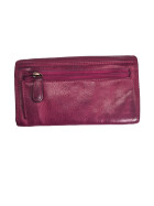 Old River Damen Leder Portemonnaie , Leder Geldbörse Mittelgroß, Damen Börse Vintage Leder Pink
