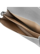 Leder Tasche, Umhängetasche aus hartem  Echt.Leder Clutch italienische Handarbeit Grau