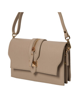 Leder Tasche, Umhängetasche aus hartem  Echt.Leder Clutch italienische Handarbeit Taupe