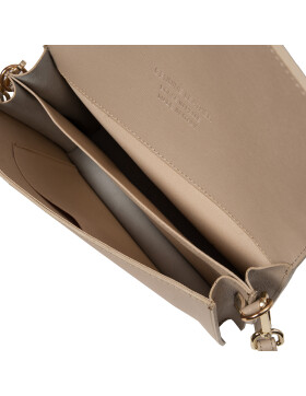 Leder Tasche, Umhängetasche aus hartem  Echt.Leder Clutch italienische Handarbeit Taupe