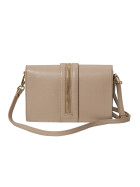 Leder Tasche, Umhängetasche aus hartem  Echt.Leder Clutch italienische Handarbeit Taupe
