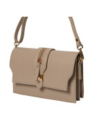 Leder Tasche, Umhängetasche aus hartem  Echt.Leder Clutch italienische Handarbeit Taupe