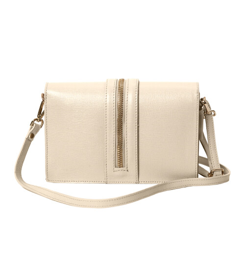 Leder Tasche, Umh&auml;ngetasche, Echt.Leder Clutch italienische Handarbeit Creme
