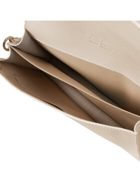 Leder Tasche, Umhängetasche aus hartem  Echt.Leder Clutch italienische Handarbeit Creme