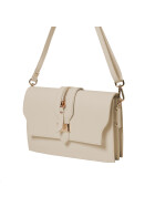 Leder Tasche, Umhängetasche aus hartem  Echt.Leder Clutch italienische Handarbeit Creme