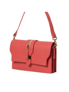 Leder Tasche, Umhängetasche aus hartem  Echt.Leder Clutch italienische Handarbeit Lachs