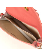 Leder Tasche, Umhängetasche aus hartem  Echt.Leder Clutch italienische Handarbeit Lachs
