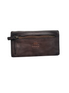 Leder Damen Geldb&ouml;rse,Lederb&ouml;rse Portemonnaie Bear Design CL782 Braun