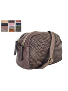 Leder Umh&auml;ngetasche geflochten, Leder Schultertasche klein, Cross body Tasche