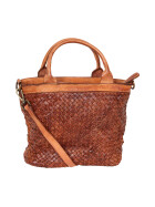 Damen Tasche Leder, Beuteltasche, Leder Schultertasche geflochten, Shopper