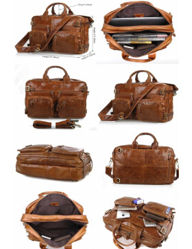 Leder Tasche  UNISEX Businesstasche gro&szlig;, Messenger, Schultertasche, Bag Rucksack braun
