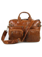 Leder Tasche  UNISEX Businesstasche gro&szlig;, Messenger, Schultertasche, Bag Rucksack braun