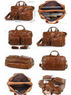 Leder Tasche  UNISEX Businesstasche gro&szlig;, Messenger, Schultertasche, Bag Rucksack braun